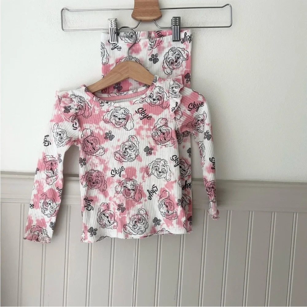 Nickelodeon Paw Patrol Skye Pink and White Long Sleeve Outfit Set Size 2T